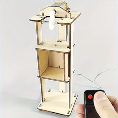 Wooden Elevator Model Kit STEM Science Experiment Hobby Cultivation Material