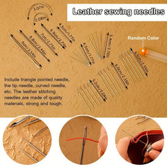 59pcs Leather Sewing Kit Needles Heavy Duty Upholstery Repair Waxed