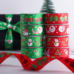 Christmas Ribbon Festive Decor Tape Hand Dye Bow Gift Decor Tape 2 0 98'' Set