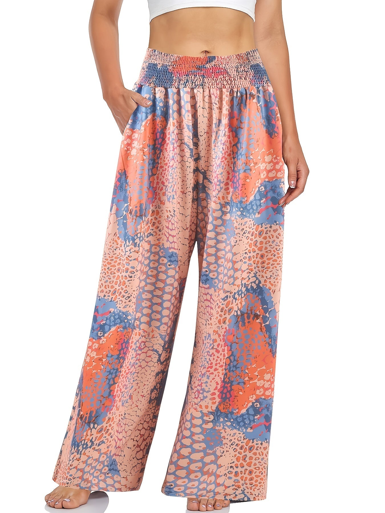  Tie Dye Wide Leg Pants w/ Pockets