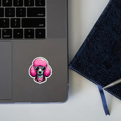 Pink Poodle Vinyl Sticker - Laptop Phone Thermos Water