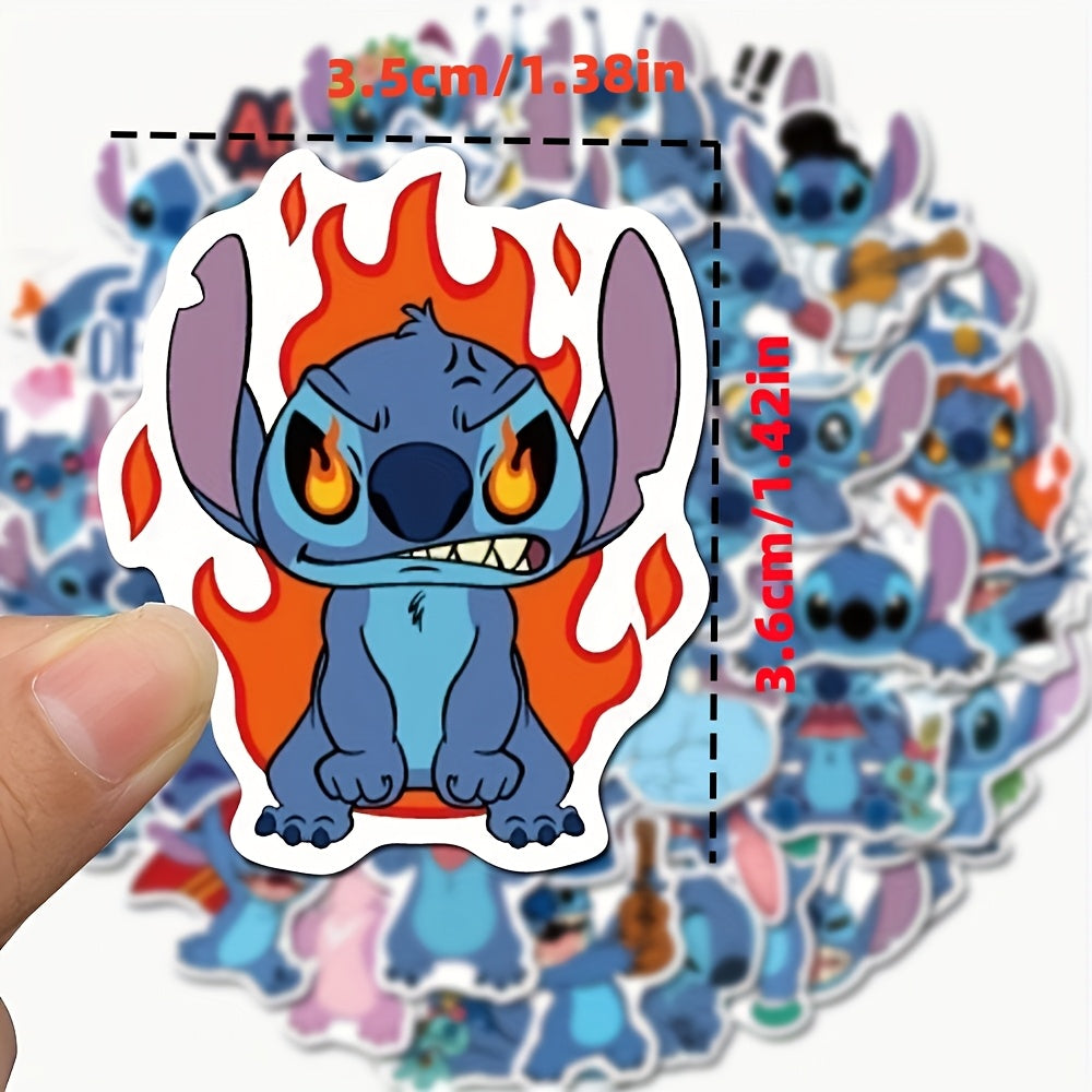 100pcs Waterproof Stitch Stickers Fun Pink Designs for Laptops & More