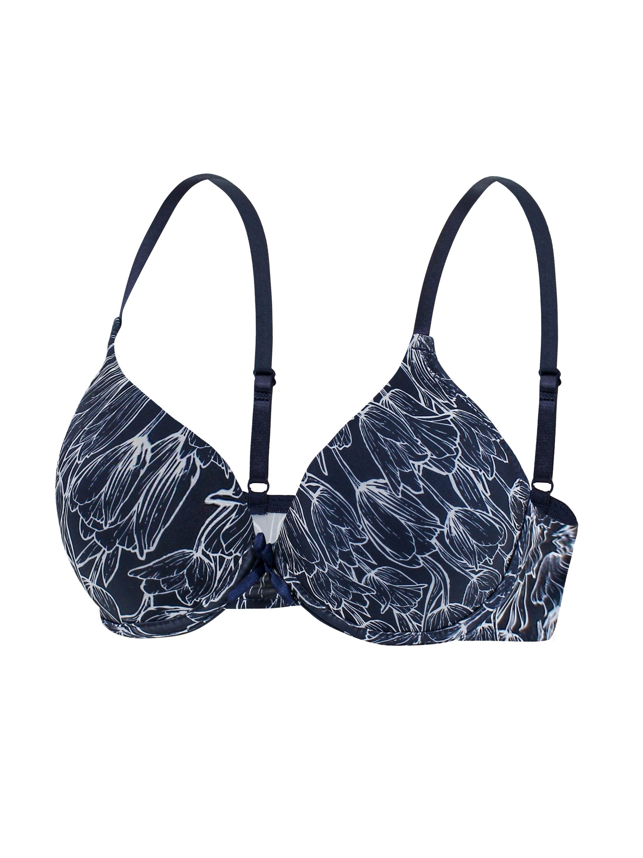 Floral Print Push Up Bras Comfortable & Breathable Women's Lingerie