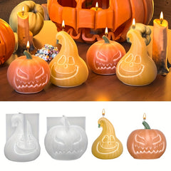 Halloween DIY Candle Silicone Mold 3D Angry Pumpkin Aromatherapy Candle