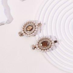 2pcs Faux Pearl Hair Clip Perfume Bottle Shaped Duck Billed Clip 