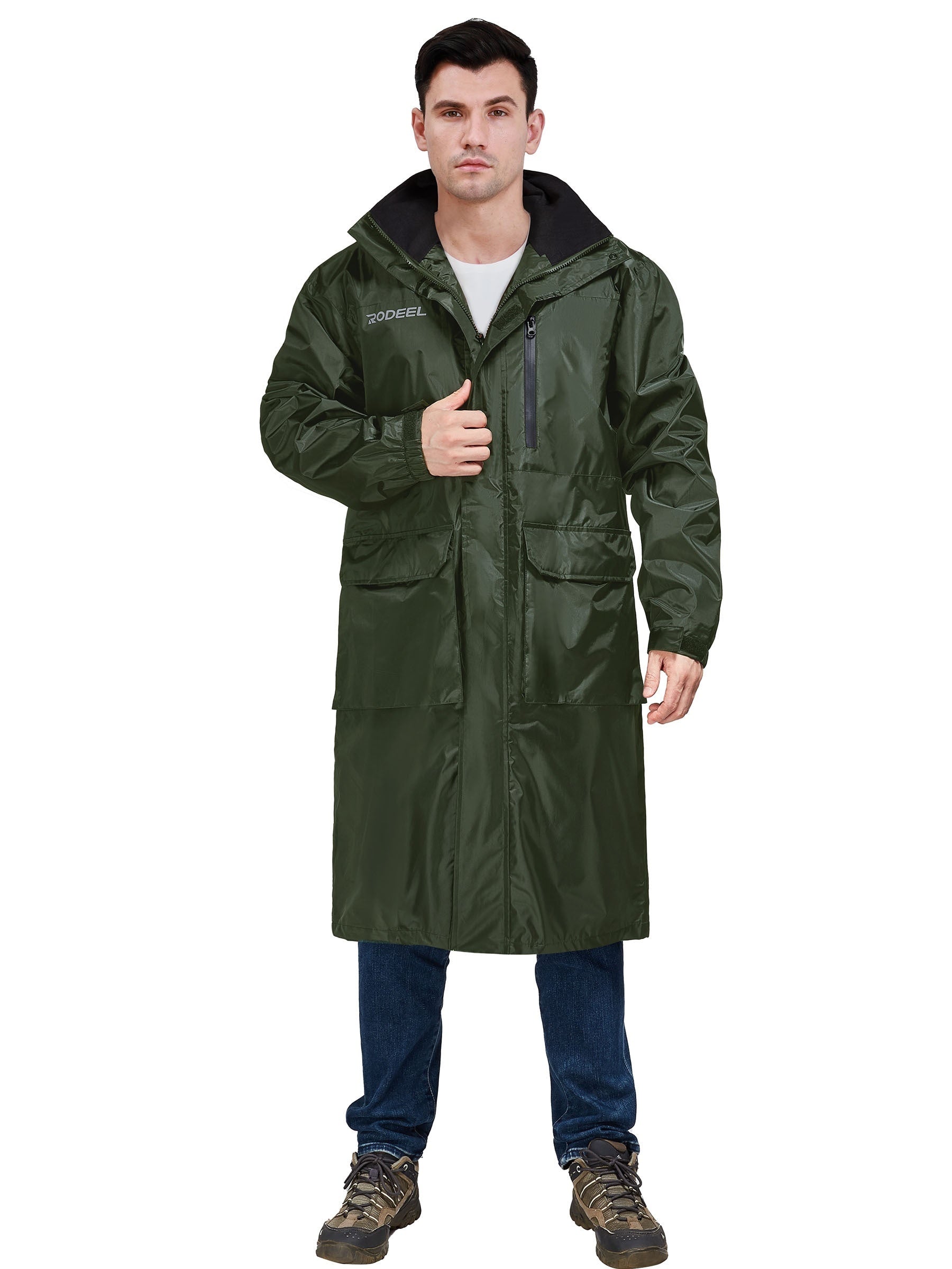 Men's Waterproof Hooded Rain Jacket for Riding