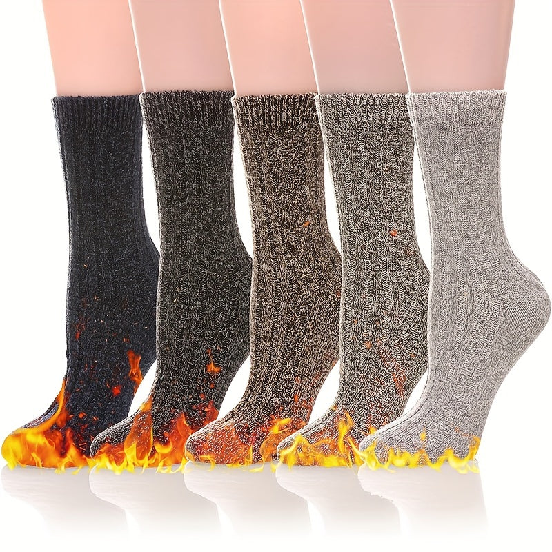 5 Pairs Unisex Soft Thick Wool Socks
