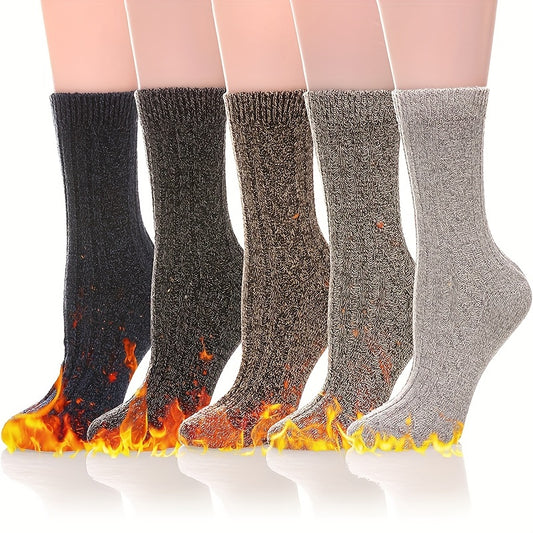 5 Pairs Unisex Soft Thick Wool Socks