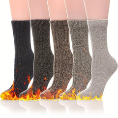 5 Pairs Unisex Soft Thick Wool Socks