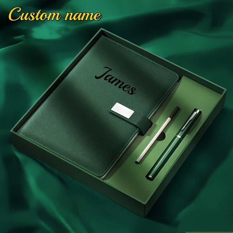 Customizable A5 Notebook Gift Set Red Business Stationery Box with Pen