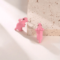 Animal Cartoon Stud Earrings Funny Bite Ear Piercing Jewelry