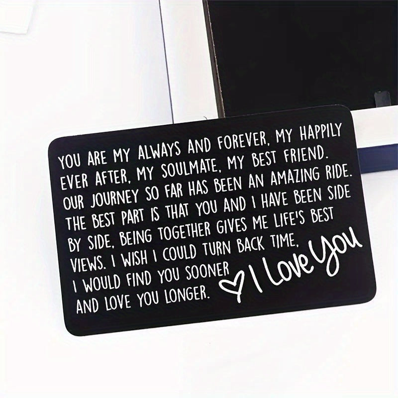 I Love You Engraved Wallet Insert Card Romantic Gift For Boyfriend Husband