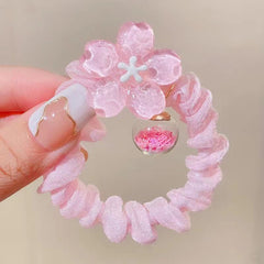 Women's Flower Glass Ball Hair Ring Hair Accessories