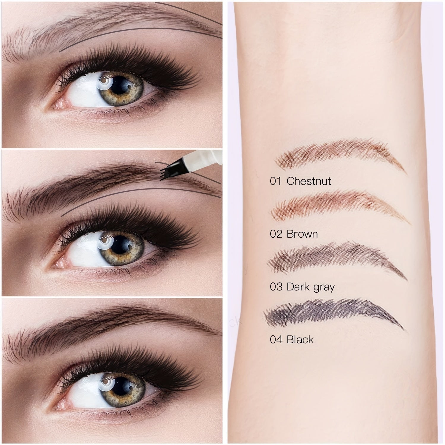 Waterproof Four Point Eyebrow Pencil Long Lasting