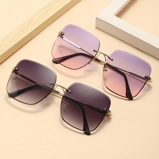 Ombre Lens Sunglasses Polarized Thin Metal Temple Eyewear