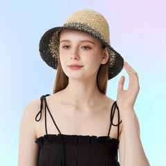 Khaki Gradient Crochet Bucket Hat Vintage Fisherman Cap