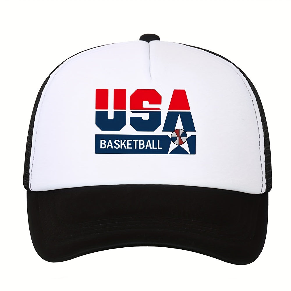 Unisex Sunshade Adjustable Baseball Cap With Basketball Design