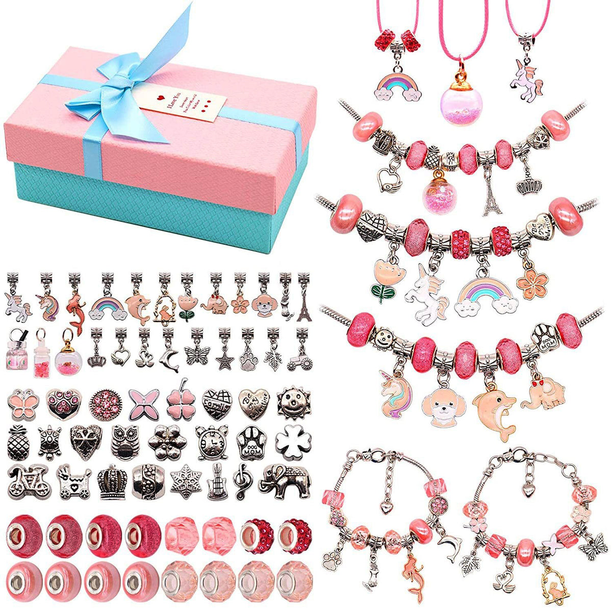 DIY Charm Bracelet Making Kit with Beads for Girls & Adults