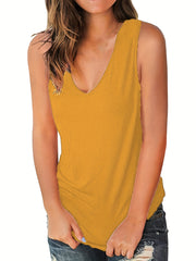  Plain V Neck Tank Top Women's Plus Basic Tank