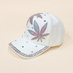 Colorful Leaf Baseball Cap Adjustable Sports Hat Women Breathable Dad Hats