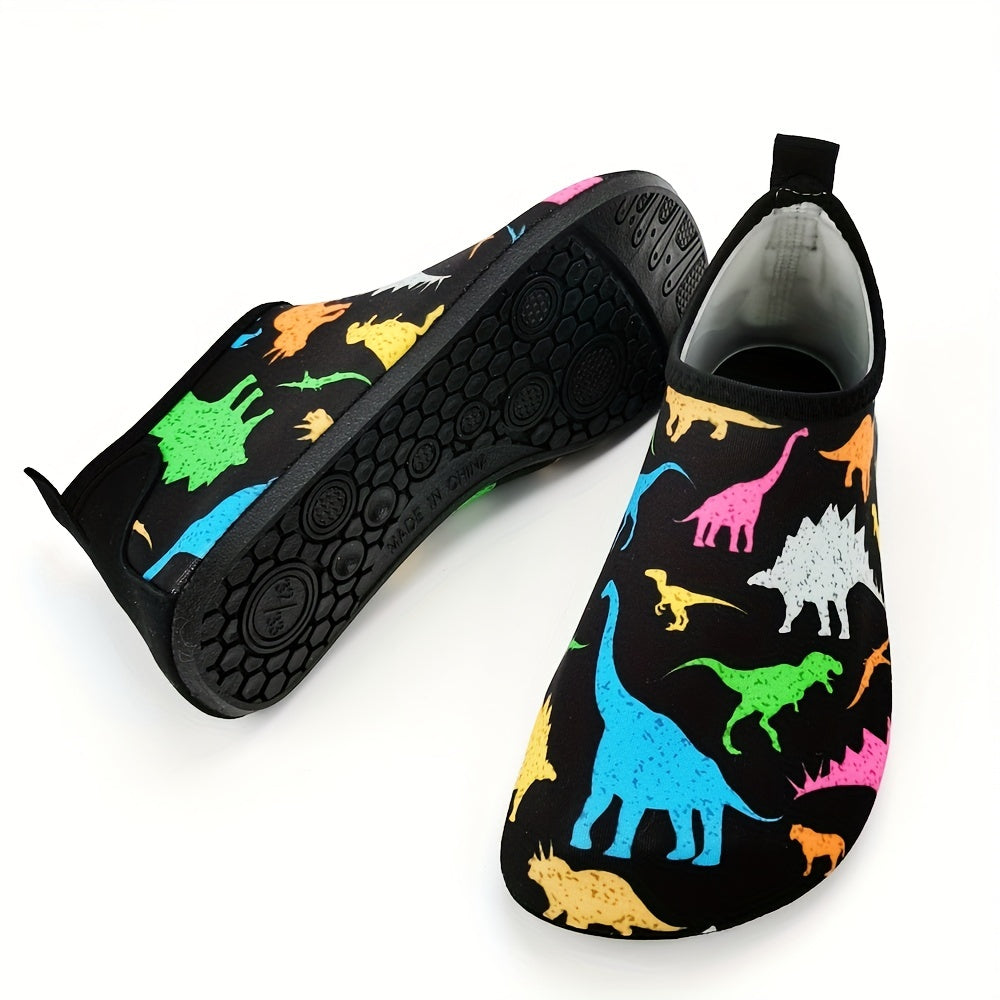 Dinosaur Aqua Socks for Kids Quick Dry Non Slip Soft Water Shoes