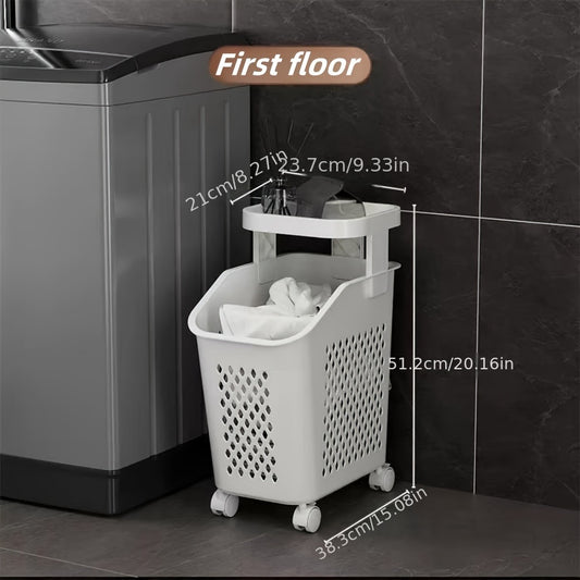 Laundry Basket with Wheels Bathroom Storage