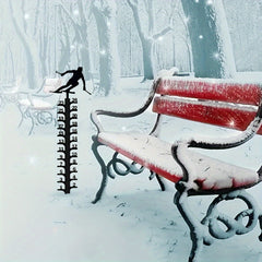 Courtyard Metal Snow Gauge Iron Snowfall Measuring Rod Christmas Gift