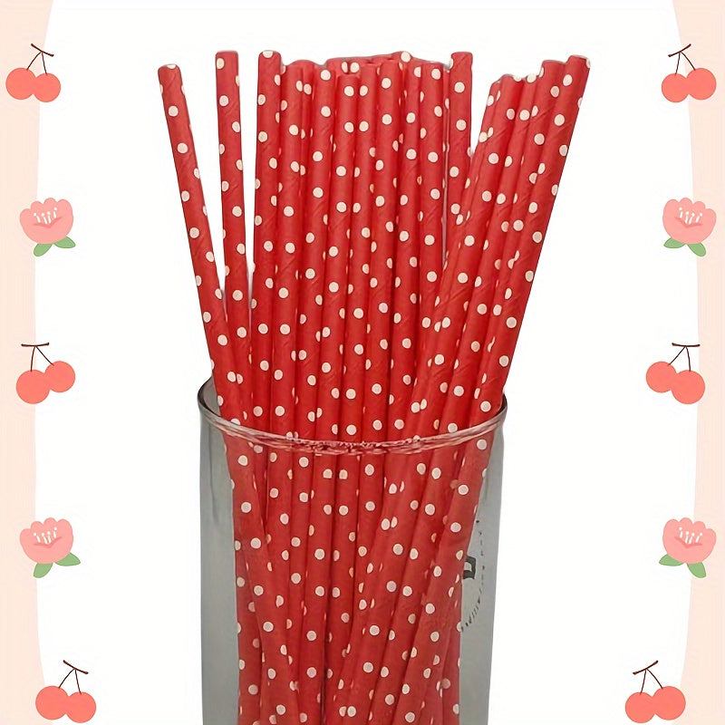 25pcs Random Party Decoration Beverage Straws Red Series Straws