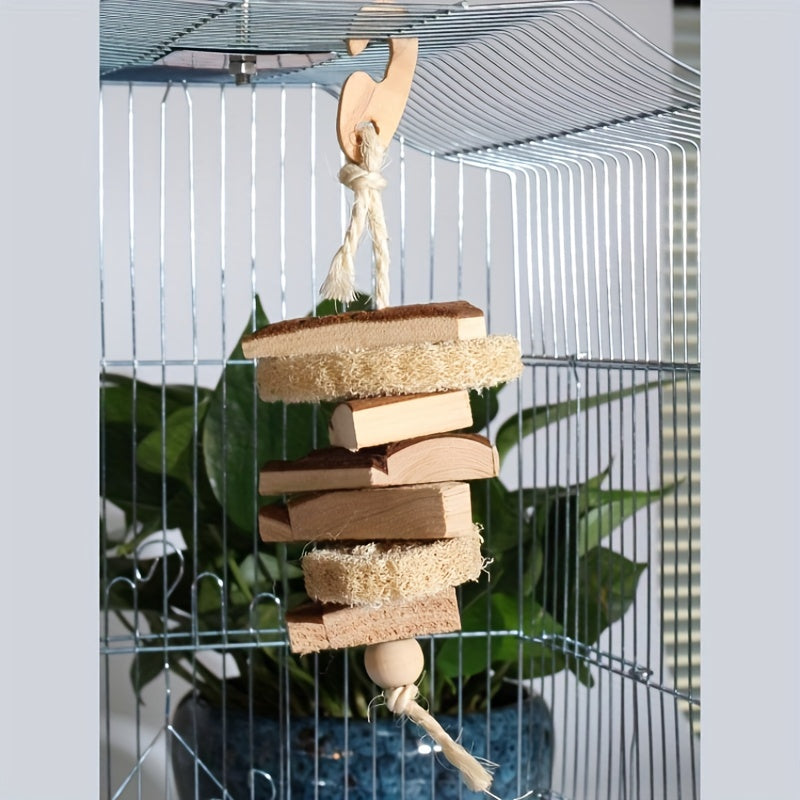 Bird Perch Toy Parakeet Toy Bird Wooden Chew Toys Perch Stand For Parrot