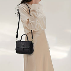 Small Snakeskin Embossed Crossbody Bag Women's Top Handle Purses