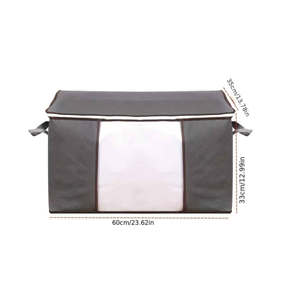 Large Foldable Blanket Storage Bag Clear Window & Zipper Closure