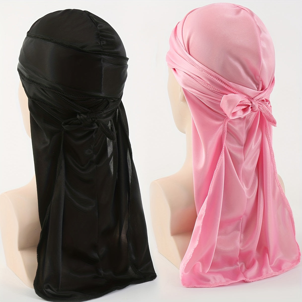 2pcs Stretch Durag Bandana Bandana Hat Long Tail Pirate Hat