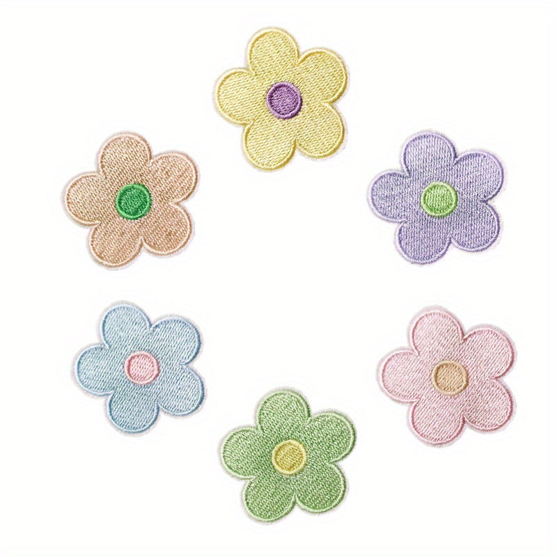 Heart Flower Iron On Patches for Kids Sew On Embroidered Applique