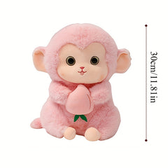 Adorable Plush Monkey Toy Soft Stuffed Animal Pink & Brown Gift