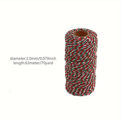 70 Yards Long Christmas Tree Cotton Rope for Gift Wrapping