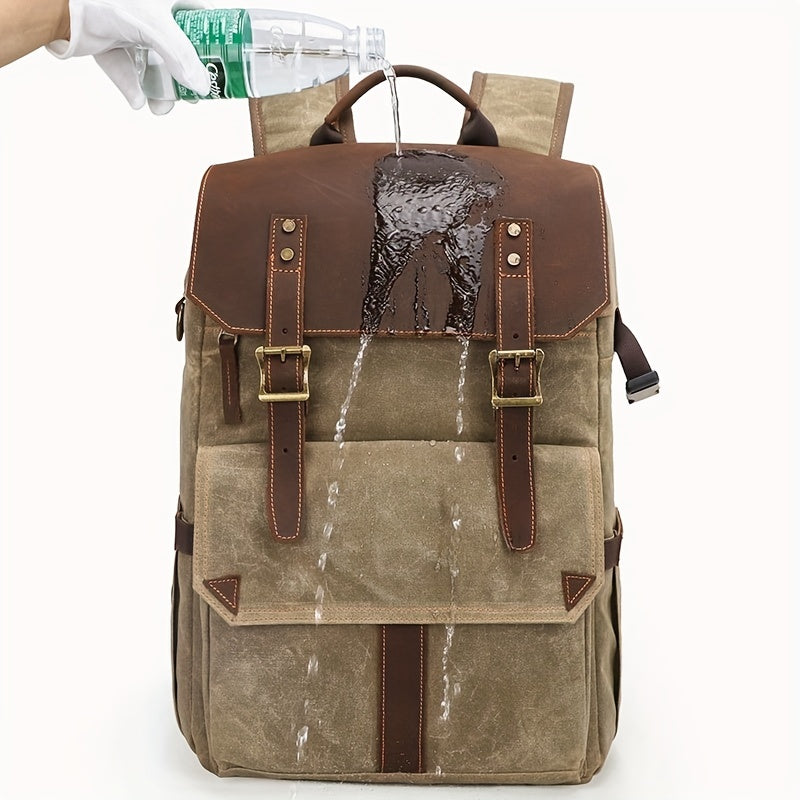 Waterproof Canvas Dslr Bag Large Capacity Camera Backpack