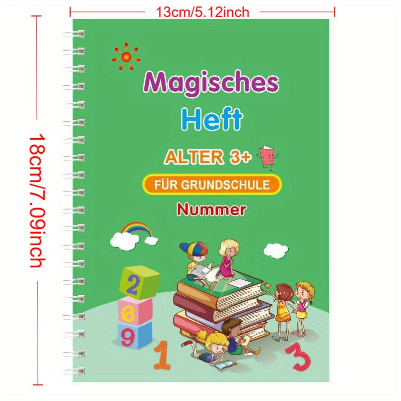 German Preschool Tracing Workbook with Colorful Alphabet and Numbers