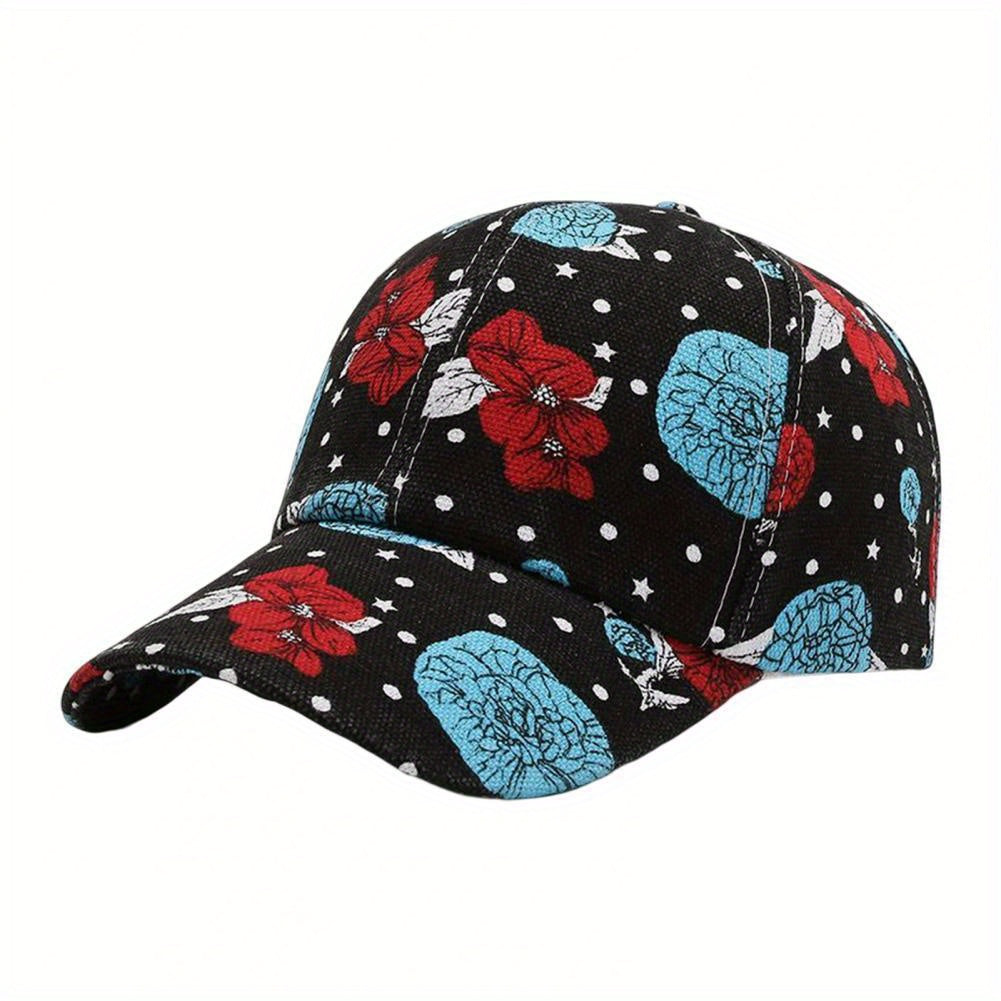 Graffiti Print Baseball Cap Cotton Shade Hat Men Women Adjustable Letter Hat