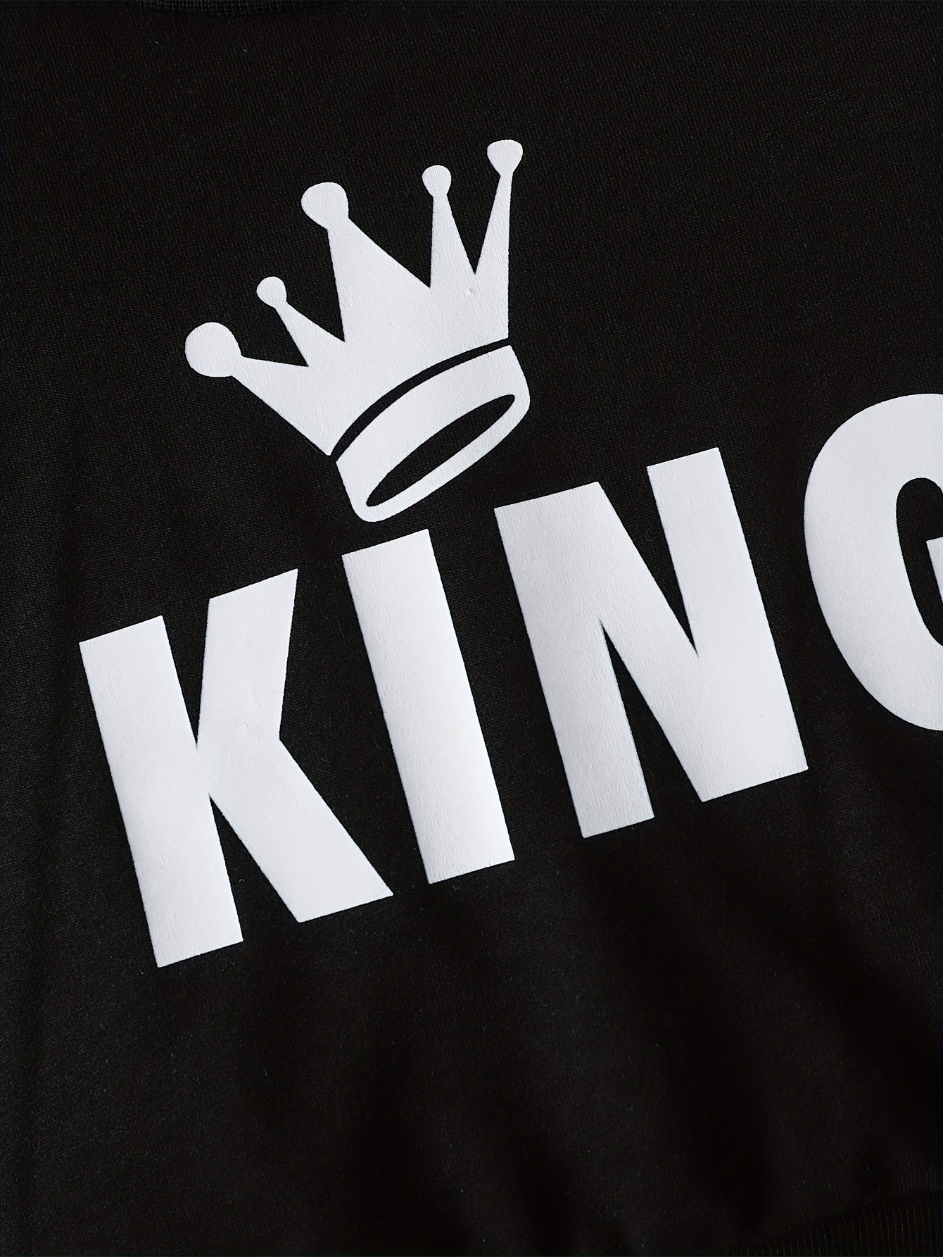 Toddler Boy Sweatshirt Set with KING Letter Print