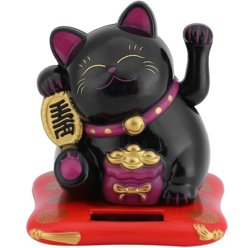 Solar Powered Cat Ornaments for Home and Car Decor