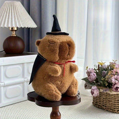 Capybara Plush Toy with Bat Cape & Witch Hat