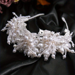 Faux Pearl Lace Hair Hoops Headband for Women Head Jewelry Hair Accessories