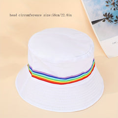 Rainbow Striped Couple Bucket Hat Lightweight Fisherman Cap