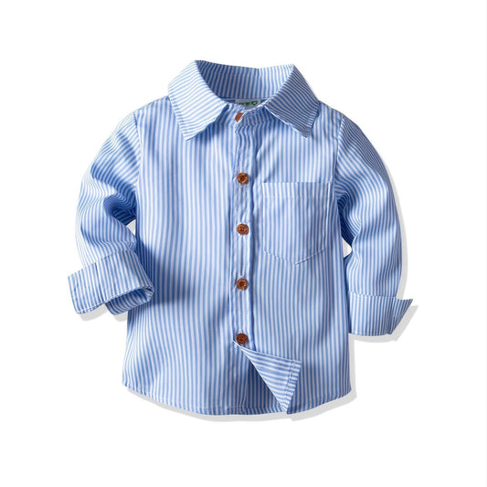 Boys Striped Button Up Shirts - Fall Fashion Essential