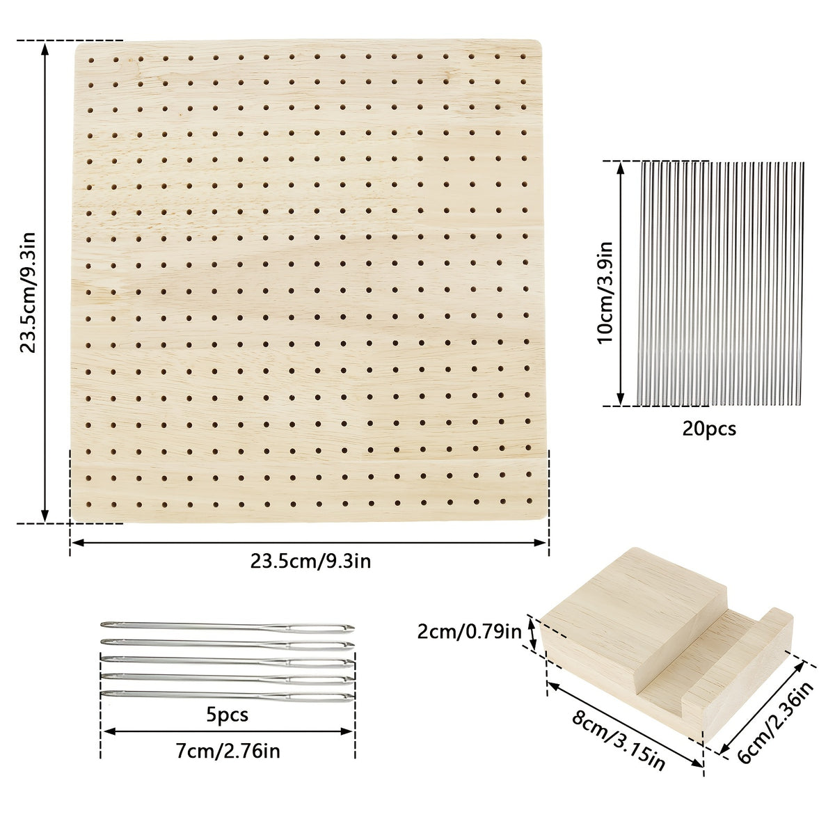 Wooden Crochet Blocking Board Set with Steel Pins and Accessories
