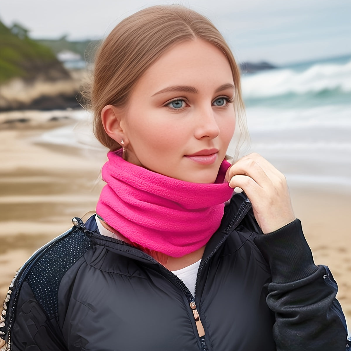 Outdoor Windproof Fleece Neck Scarf Mask for Men and Women