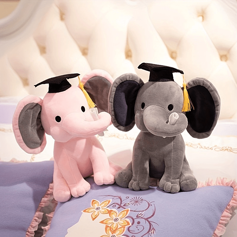 Elephant Plush Toy Graduation Cap & Gown Graduation Gift Kids Boys Girls