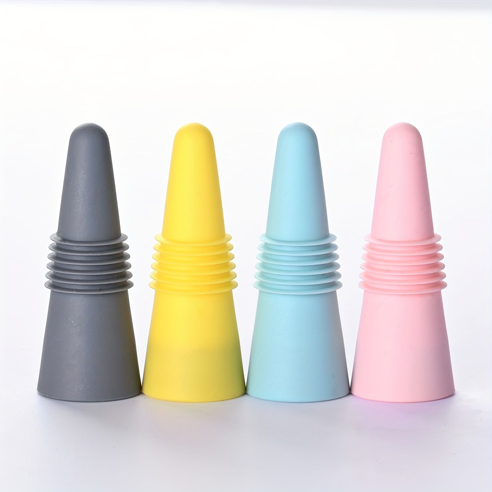 4pcs Silicone Wine Stoppers for Red Wine Champagne Beer DIY Bottle Stoppers
