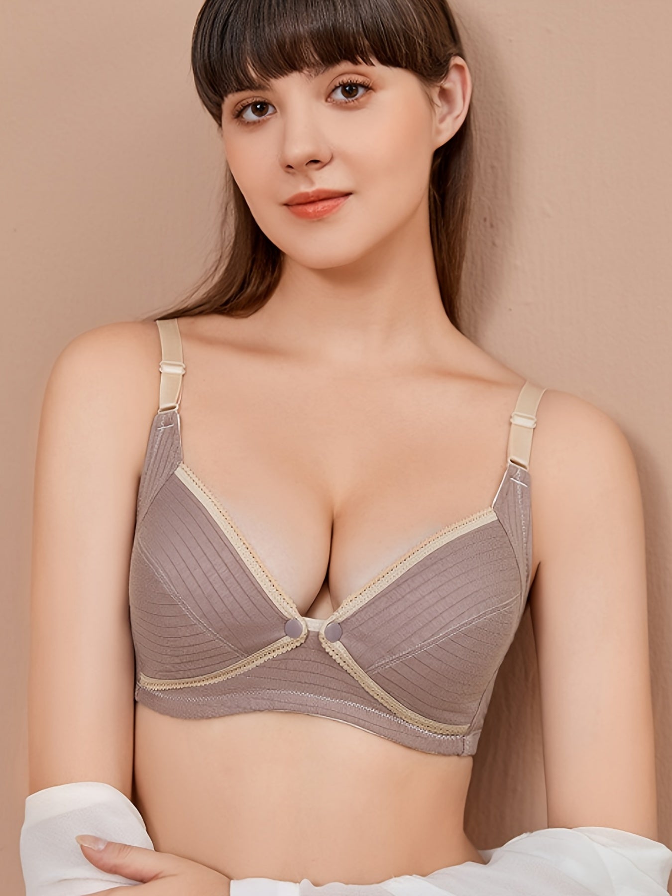 Front Buckle Wireless Push Up Bra Comfy & Breathable Women's Lingerie