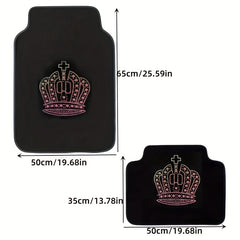 Crystal Inlaid Diamond Crown Car Foot Pad Car Throw Blanket